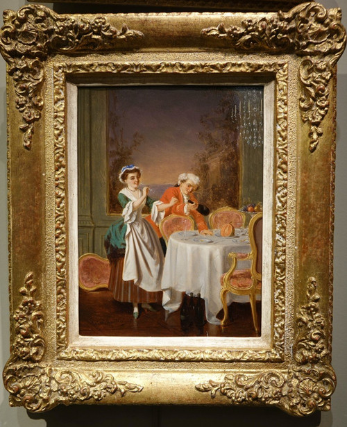 Paar Genreszenen des 18. Jahrhunderts, P.t. Van Wijngaerdt, 1816-1893