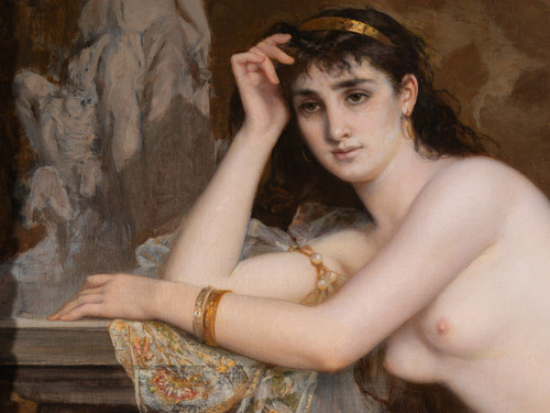"Das Modell", sehr großes Öl auf Leinwand, A.F.LAURENS, 1883