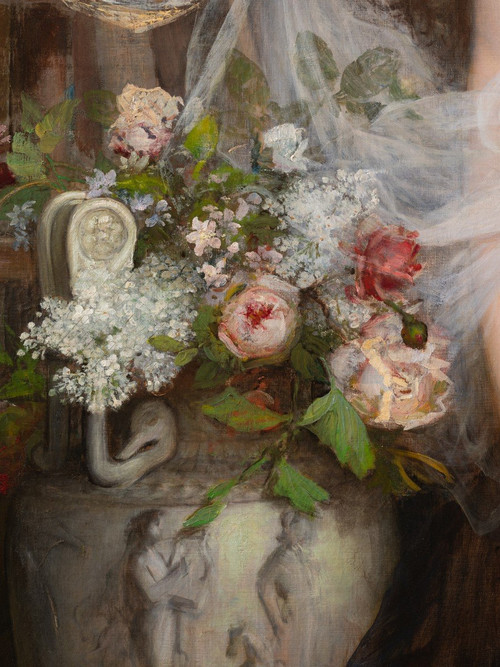 "Das Modell", sehr großes Öl auf Leinwand, A.F.LAURENS, 1883