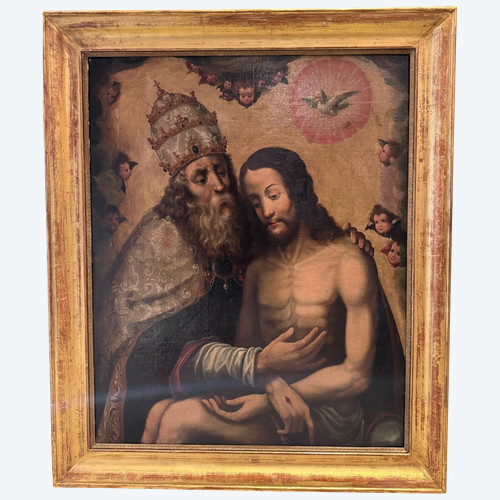 Olio su tela "La Trinità", Spagna, XVII secolo.
