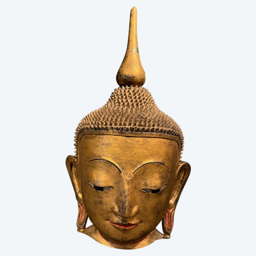 Testa di Buddha, terracotta, Birmania o Tailandia, fine XIX secolo