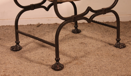 Fauteuil Curule En Fer Forgé Et Bronze