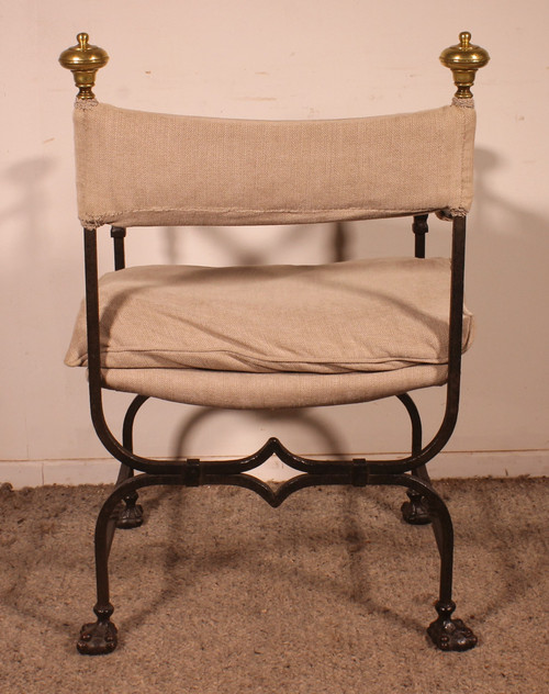 Fauteuil Curule En Fer Forgé Et Bronze