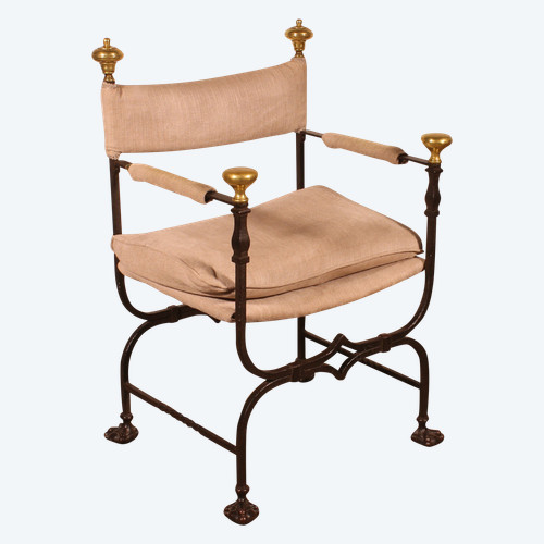 Fauteuil Curule En Fer Forgé Et Bronze