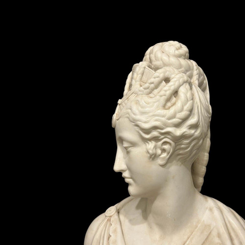 Grand buste en marbre , Diane de Poitiers, 19e S.
