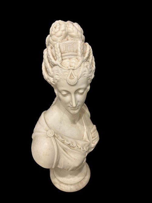 Grand buste en marbre , Diane de Poitiers, 19e S.