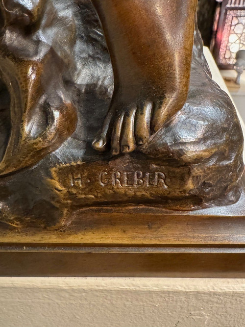 Grande bronzo "La Pensée", Henri Gréber, fine del XIX secolo.