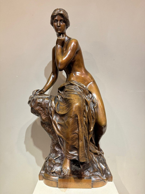 Grande bronzo "La Pensée", Henri Gréber, fine del XIX secolo.