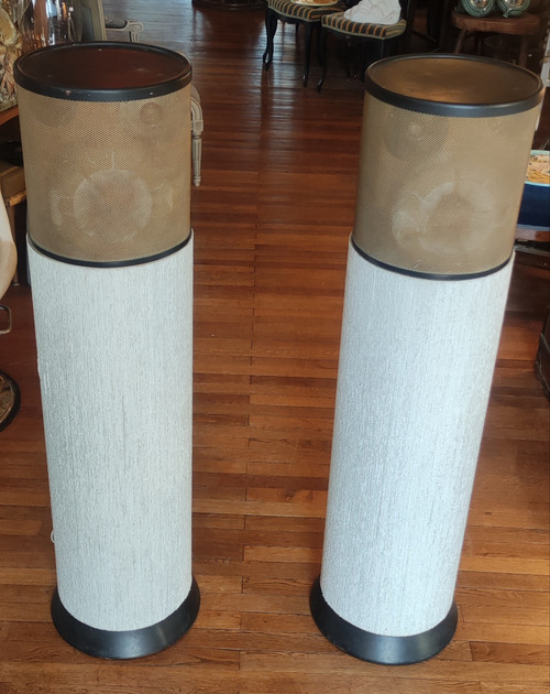 Pair of large vintage floorstanding speakers from the 1960s/1970s, Charlin brand.