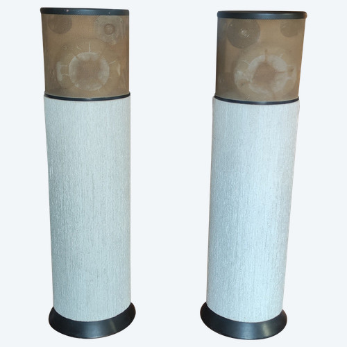 Pair of large vintage floorstanding speakers from the 1960s/1970s, Charlin brand.