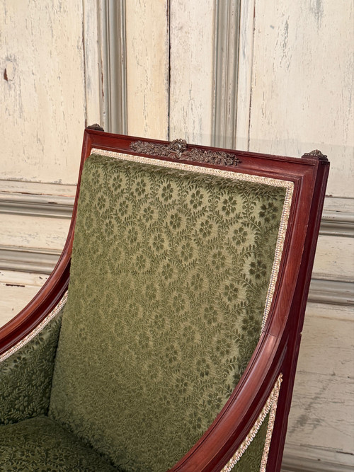 Bergere En Acajou De Style Louis XVI XIXeme Siècle