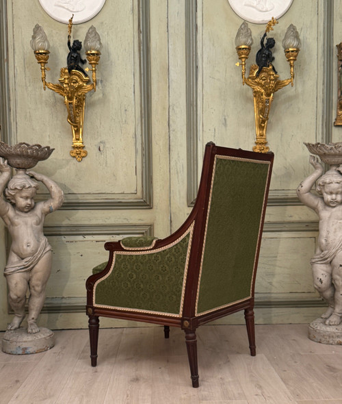 Bergere En Acajou De Style Louis XVI XIXeme Siècle