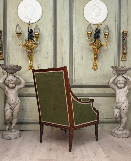 Bergere En Acajou De Style Louis XVI XIXeme Siècle