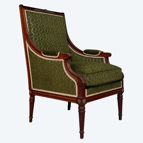 Bergere En Acajou De Style Louis XVI XIXeme Siècle