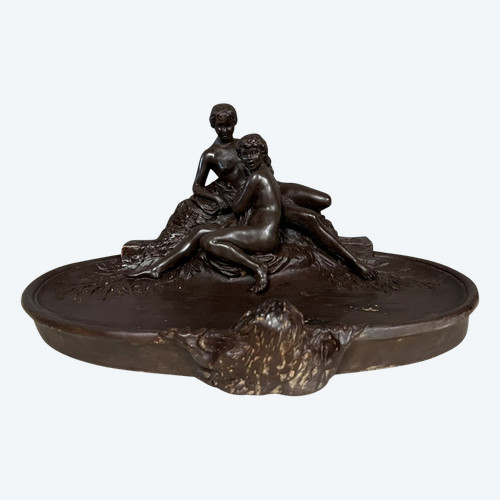 Joe DESCAMPS (1869 - 1950): Sehr große leere Tasche im Jugendstil um 1900