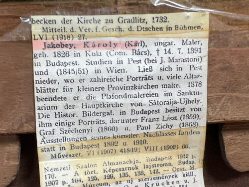 Gemälde Karoly JAKOBEY 1826-1891 Porträt eines eleganten ROMANTISCHEN Budapest Ungarn aus dem Jahr 1856
