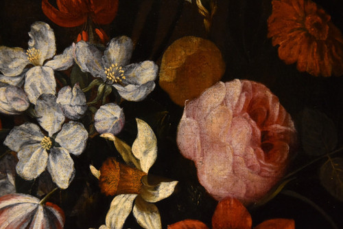Blumengirlande mit Kartusche, Frans Van Everbroeck (Antwerpen, 1628 - London 1693)