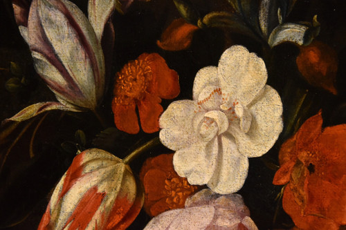 Blumengirlande mit Kartusche, Frans Van Everbroeck (Antwerpen, 1628 - London 1693)