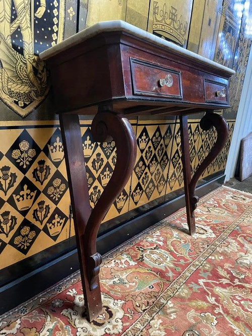 Console d'epoca Napoleone III in mogano
