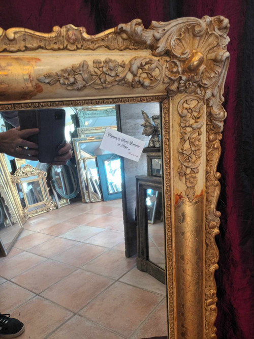 81 X 103 Cm Antique Rectangle Restoration Mirror, Gold Leaf, Mercury Glass