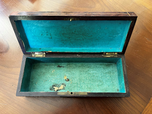 Rosewood box, or glove box from the 19th century.
