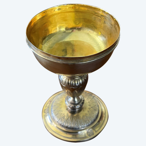 Chalice in vermeil, solid gilded silver, late 18th century