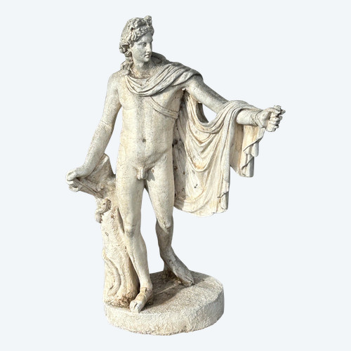 Apollon De Belvédère – Statue aus Kunststein, 19. Jahrhundert 