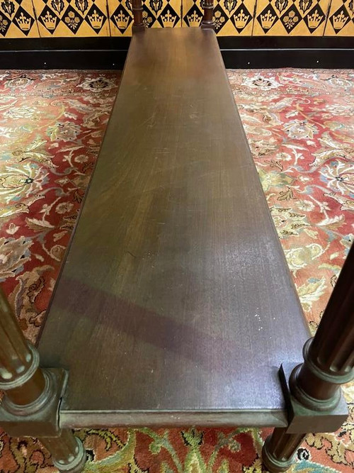 Huge Louis XVI style walnut console table