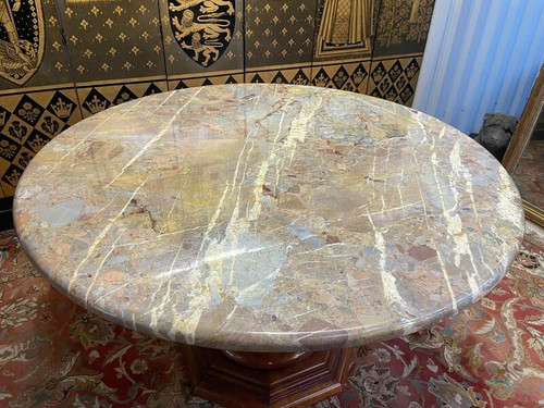 Table de salle à manger ronde en marbre 