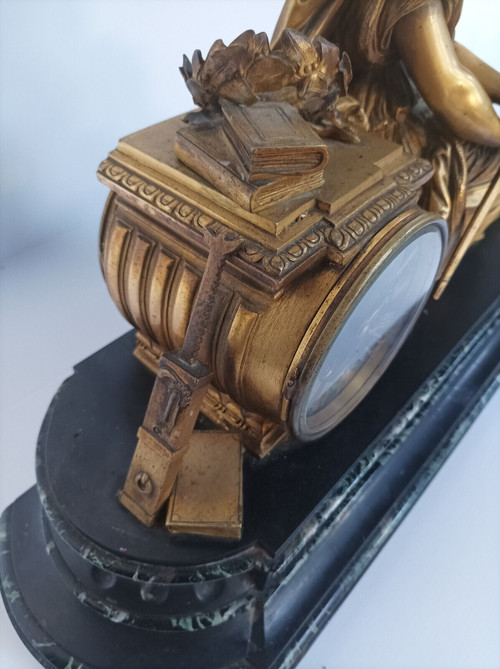 Henri Picard (1840-1890) Orologio allegorico in bronzo Napoleone III