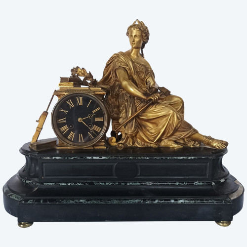Henri Picard (1840-1890) Orologio allegorico in bronzo Napoleone III