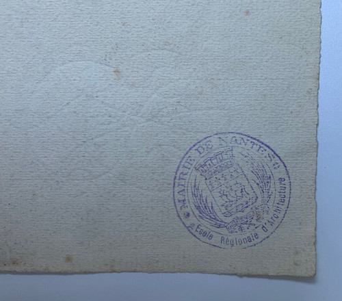 Dessin vase Médicis École d'Architecture Nantes Jean Zannier 1950