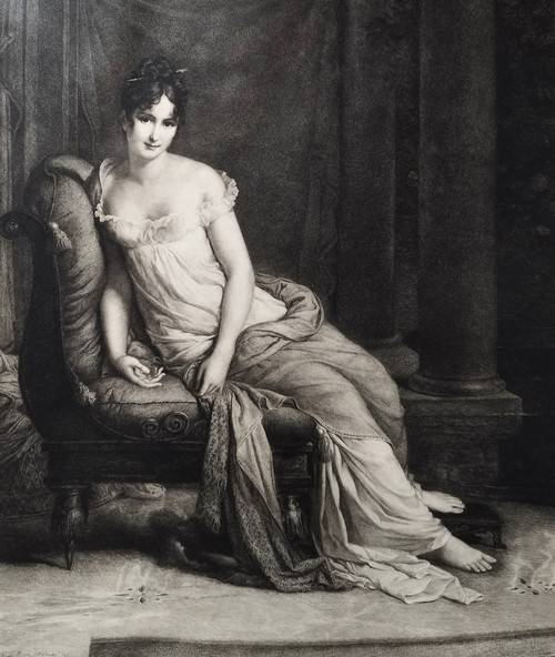 Juliette Récamier Gravure Eau-forte Par Auguste Laguillermie d'Après David