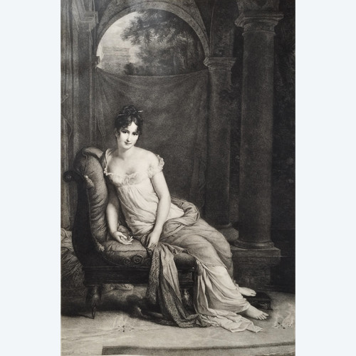 Juliette Récamier Gravure Eau-forte Par Auguste Laguillermie d'Après David