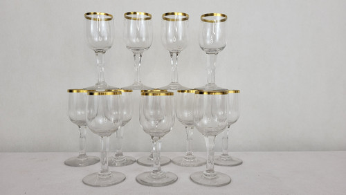 12 verres à vin cuit en cristal