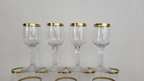 12 verres à vin cuit en cristal