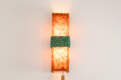 Paire d’appliques « Honey » en amazonite et ambre. Travail contemporain. LS60032086G