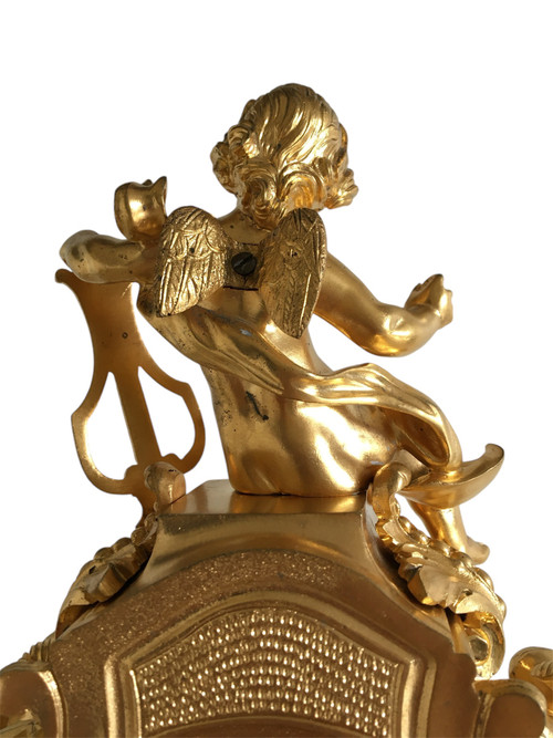 Orologio in bronzo dorato, XIX periodo di transizione Luigi XV/XVI