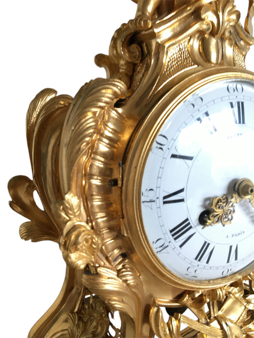 Orologio in bronzo dorato, XIX periodo di transizione Luigi XV/XVI