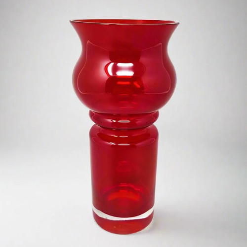 Stupendo vaso Tamara Aladin Tulppaani degli anni '70 (#1513) per Riihimaki/Riihimaen Lasi Oy