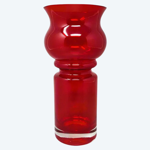 Stupendo vaso Tamara Aladin Tulppaani degli anni '70 (#1513) per Riihimaki/Riihimaen Lasi Oy