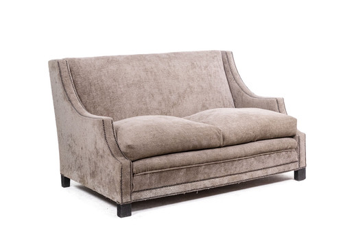 Rectangular sofa in gray velvet. 1990s. LS60311509A