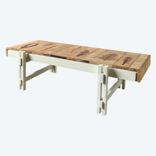 Roger Capron rectangular coffee table, Vallauris France 1960
