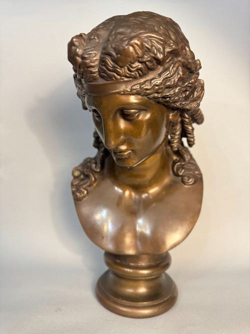 Buste d’Ariane en bronze F. Barbedienne (Bacchus, Antinoüs)