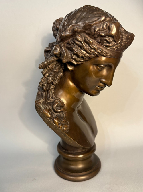 Buste d’Ariane en bronze F. Barbedienne (Bacchus, Antinoüs)