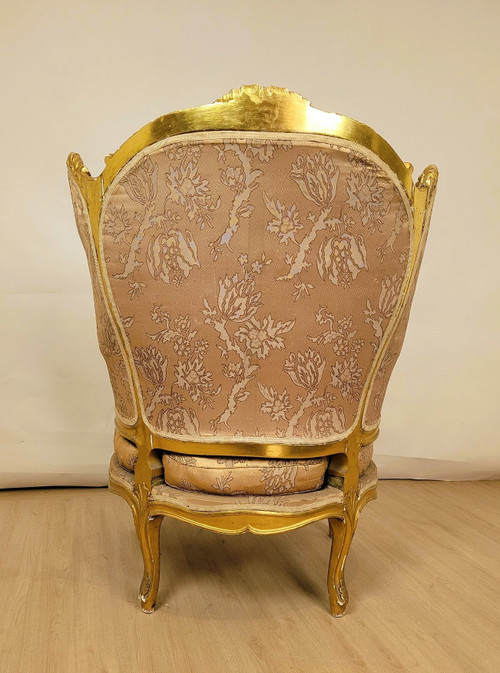 Pastorella in legno dorato in stile Luigi XV, XIX secolo
