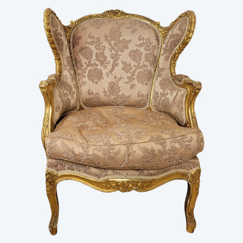 Pastorella in legno dorato in stile Luigi XV, XIX secolo