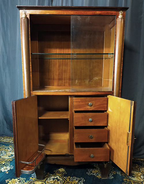 Jules Leleu, in the taste, Art Deco display case in rosewood
