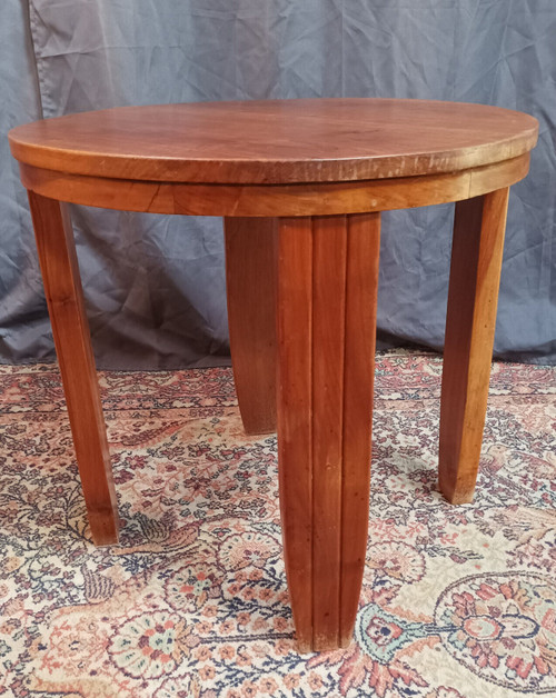 Art Deco side table in solid walnut
