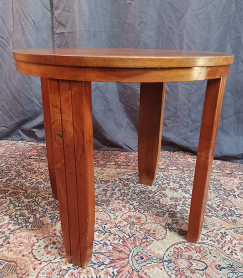 Art Deco side table in solid walnut